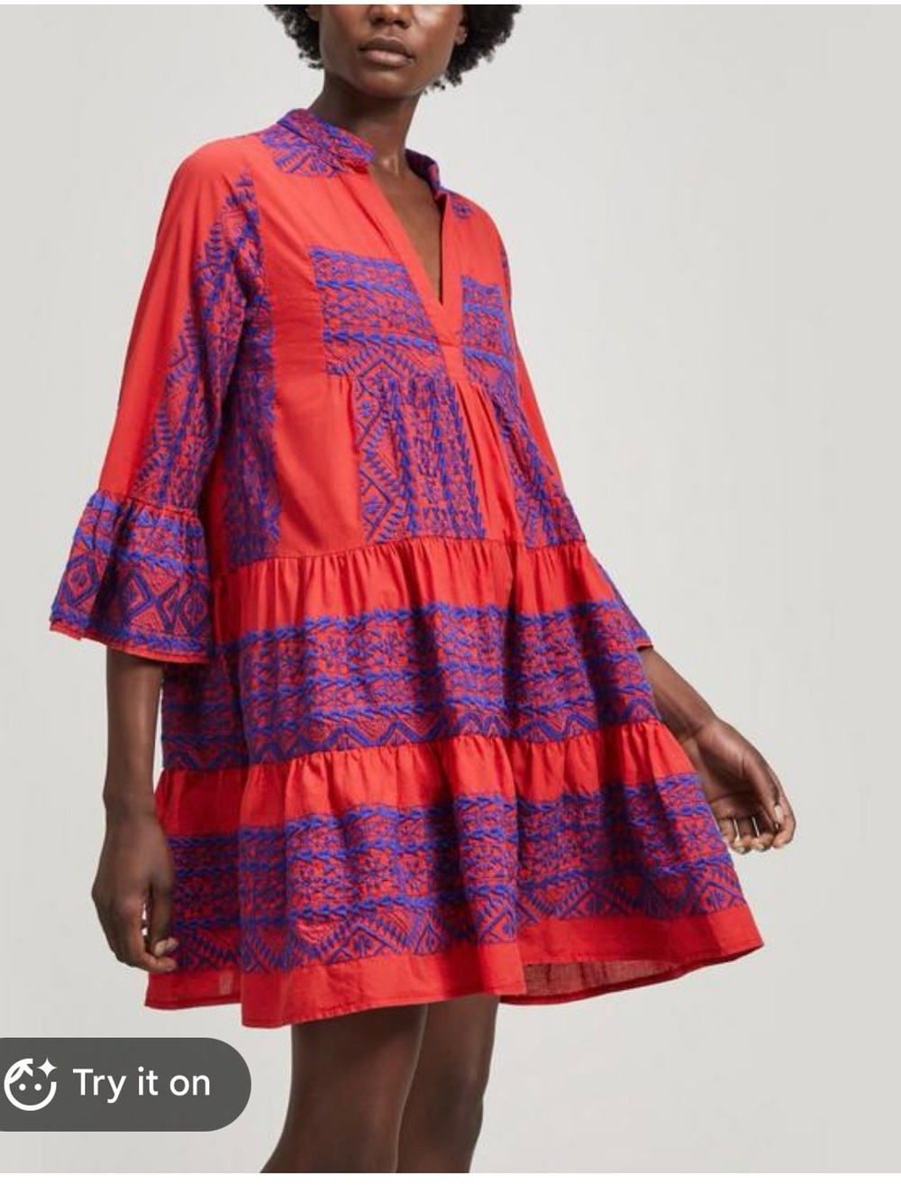 Kori Embroidered Bell Sleeve Dress size small